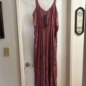 Pink Sleeveless V-Neck Maxi Sundress